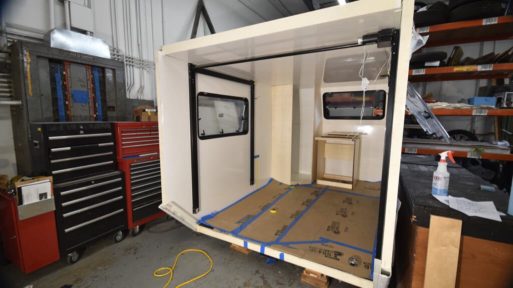 image of custom unimog custom box made of polyurethane foam with high-gloss fiberglass-reinforced plastic from Total Composites