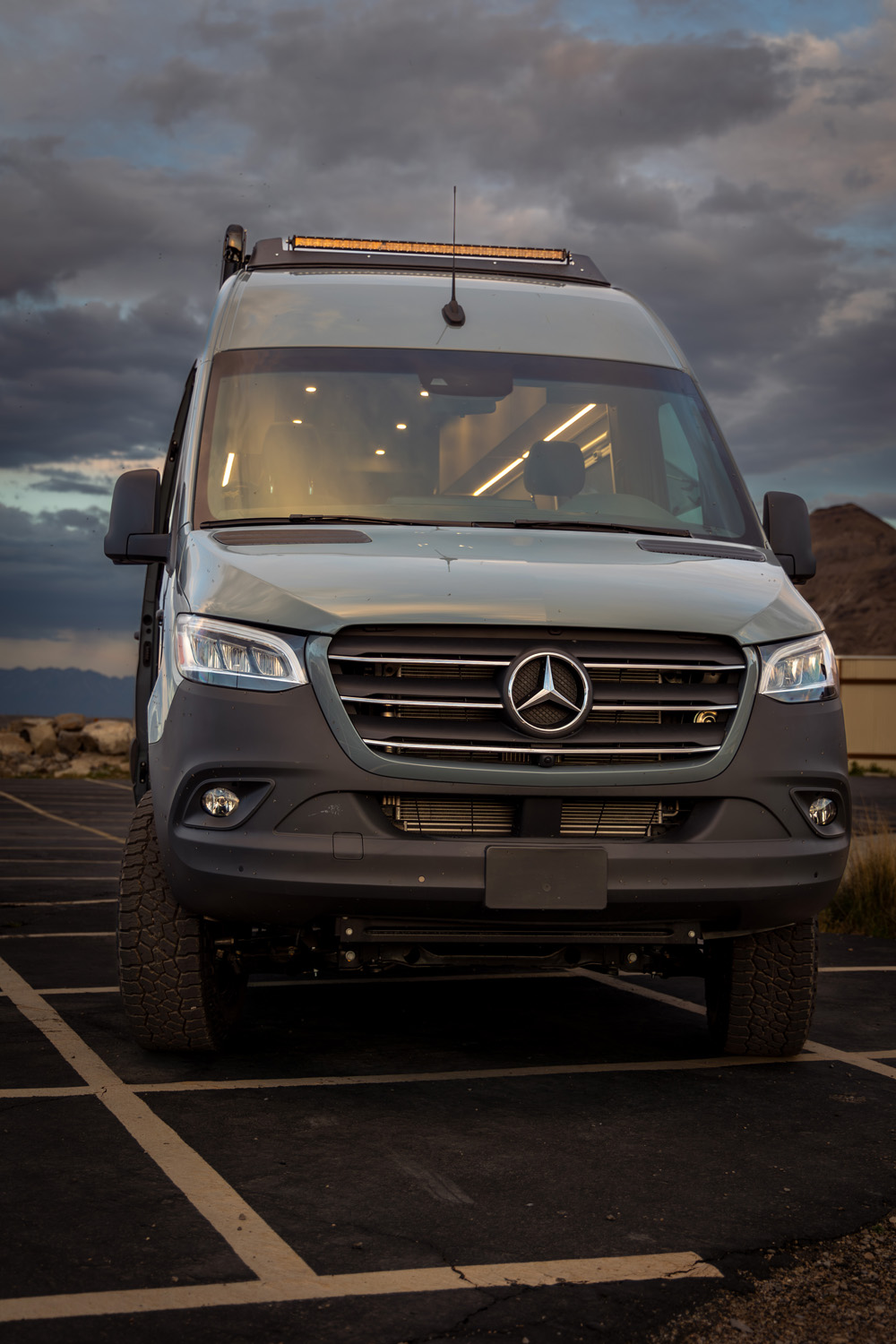 SAGA Vans Sprinter 170 exterior front Great Salt Lake marina