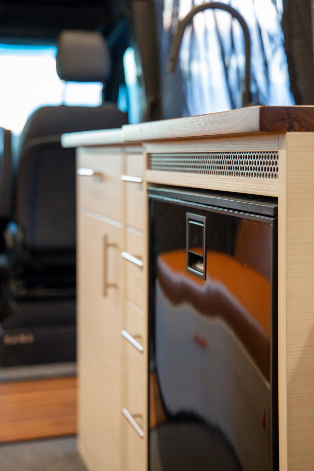 SAGA Vans laminated fridge cabinet