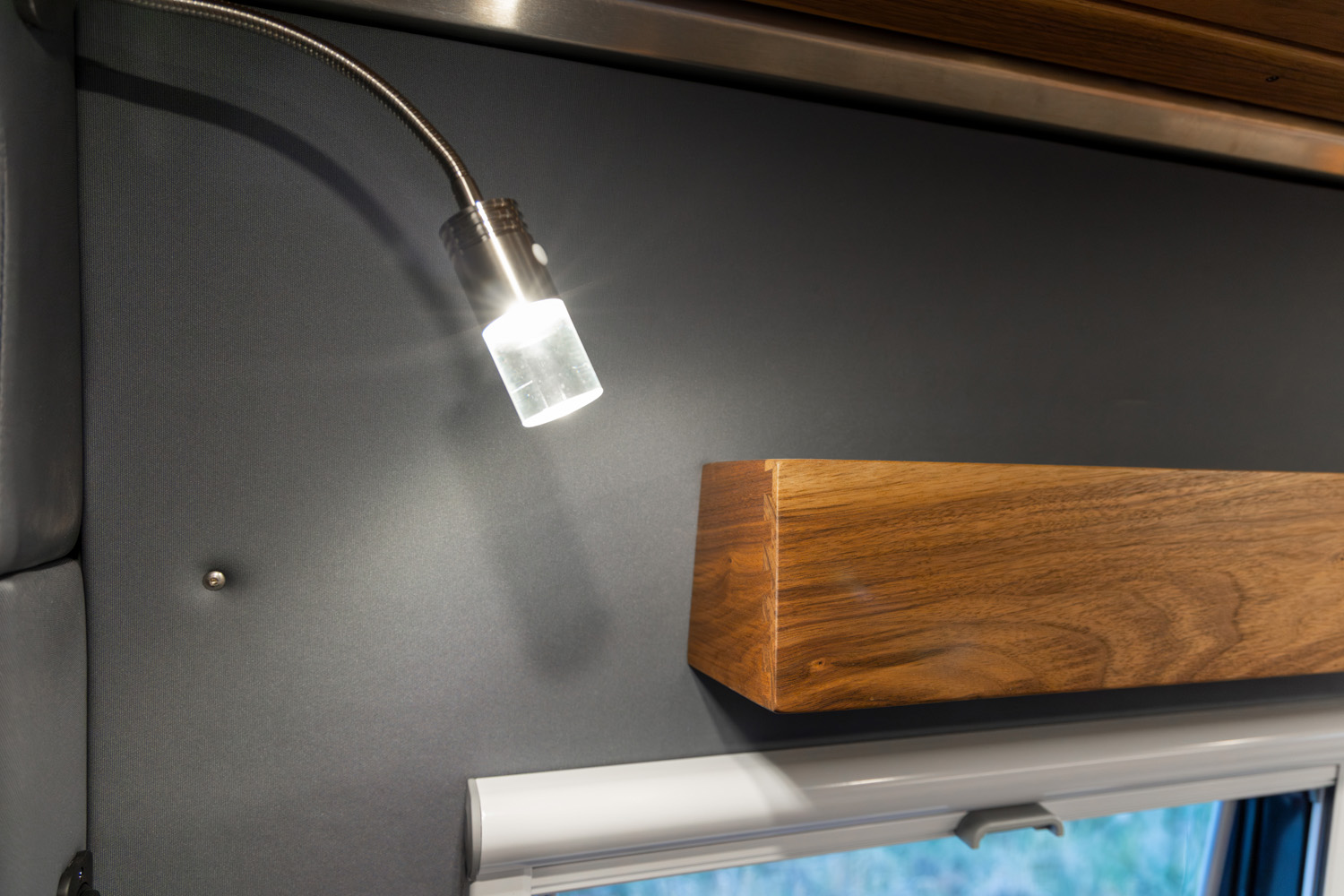 SAGA Vans reading light and bedside organizer
