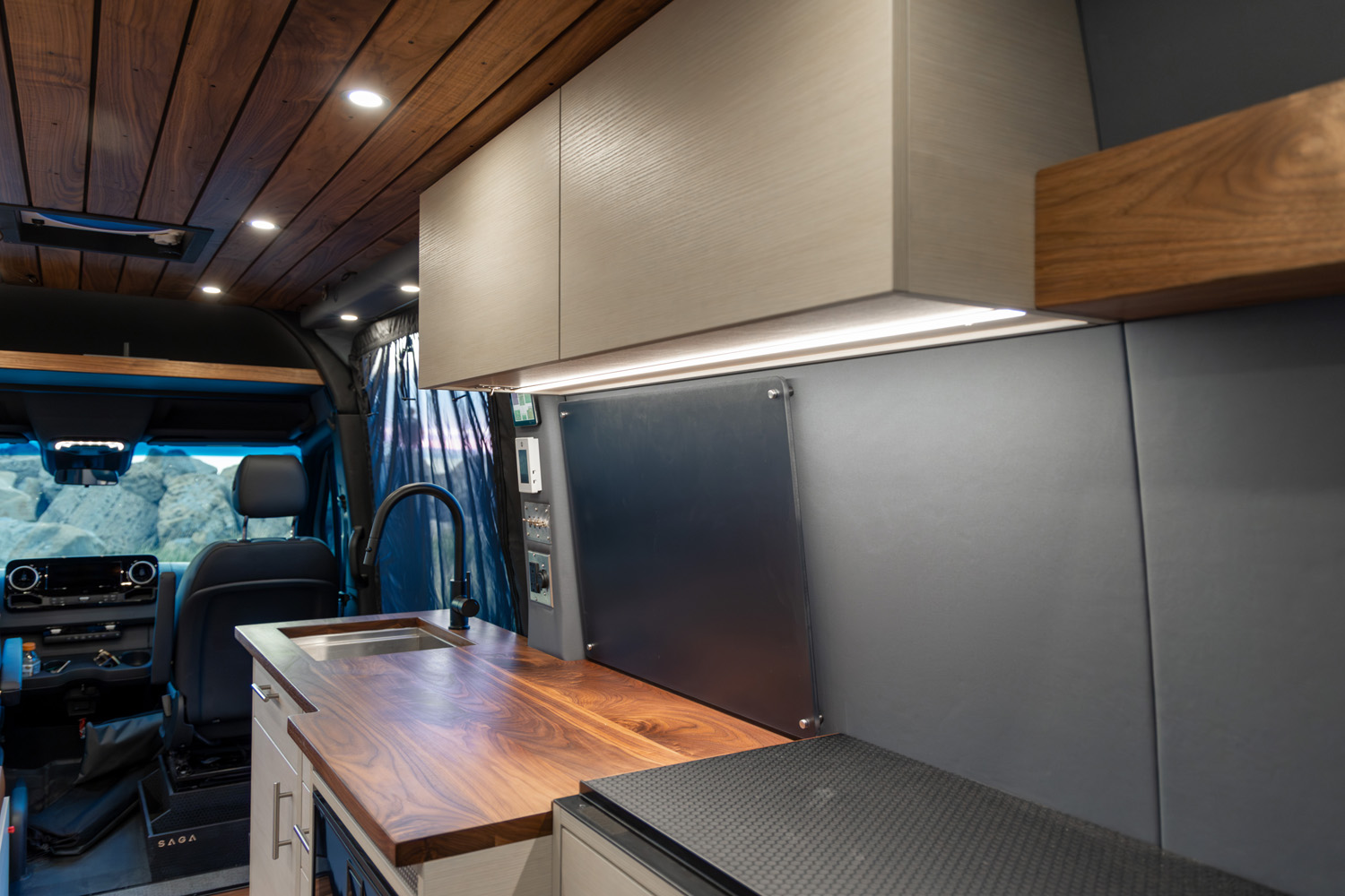 SAGA Vans overhead cabinet lighting