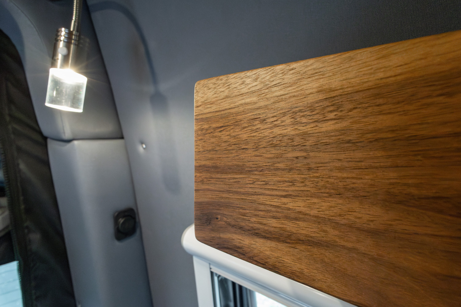 SAGA Vans Sprinter 170 interior hardwood detail